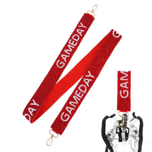 Red & White Game Day Sequin Purse Strap