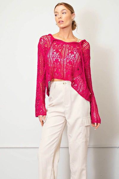 Crochet Blouse - Hot Pink