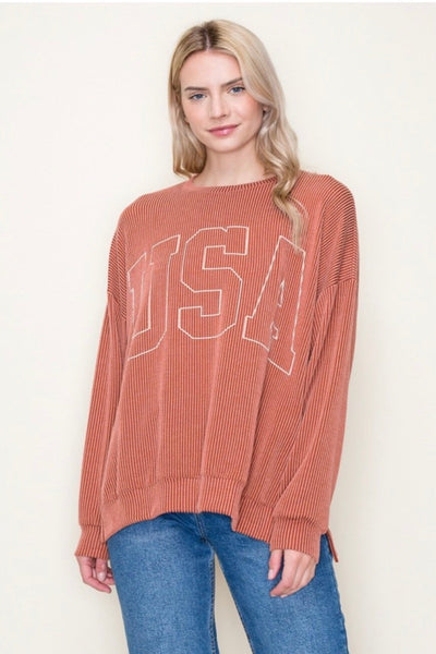 USA Sweatshirt - Cinnamon