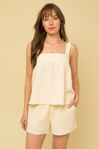 Gingham Tank - Cream